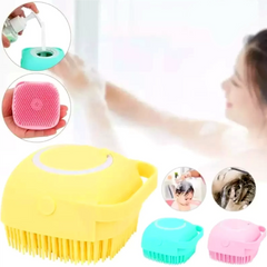 Silicone Bath Body Brush | Exfoliating Scrub with Soap Dispenser | Ultra Soft Shower Sponge & Massager | Random Colours